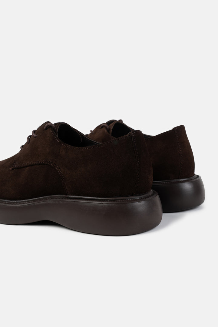 DARK BROWN SUEDE DERBY SHOES