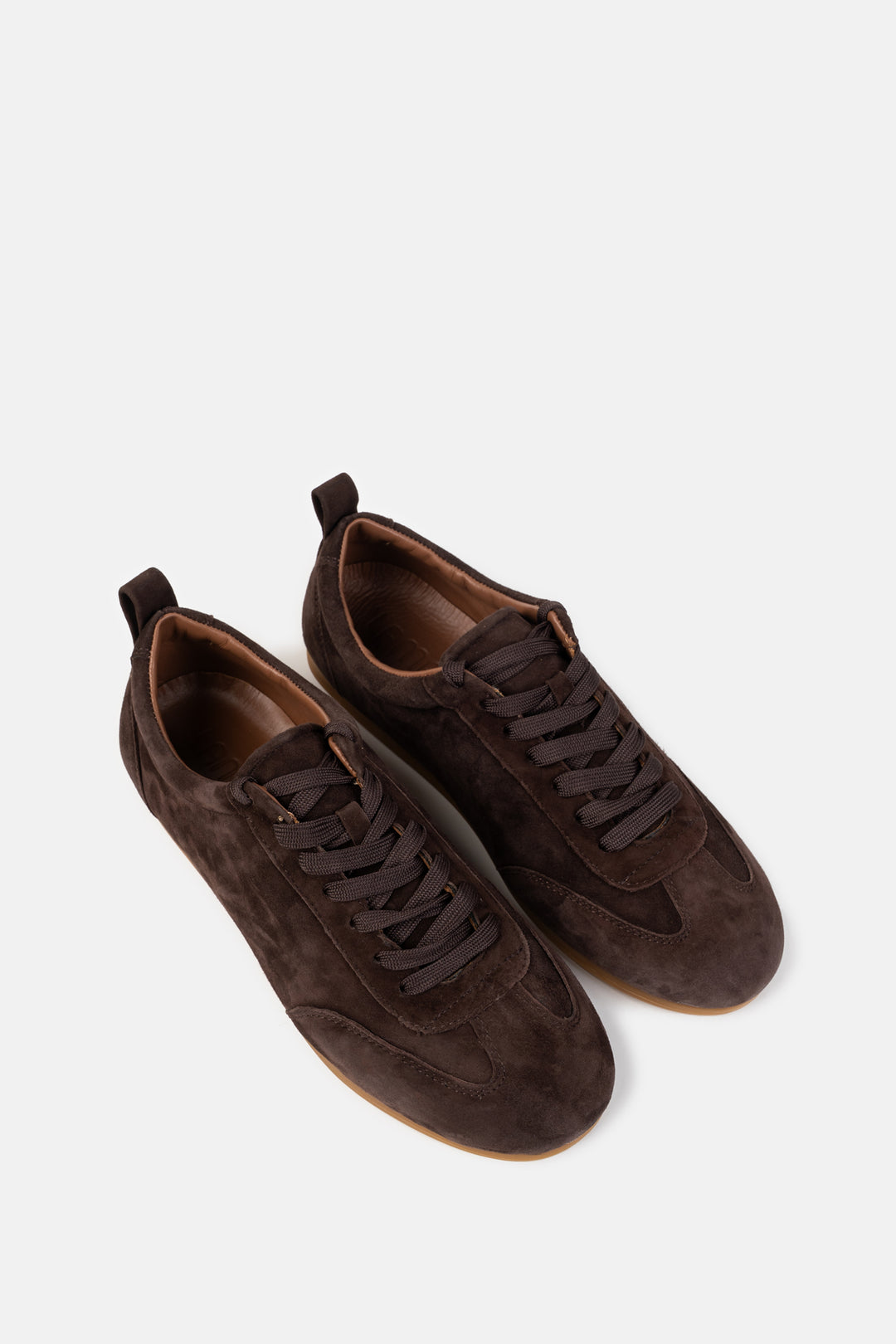 DARK BROWN LOW-TOP SUEDE SNEAKERS