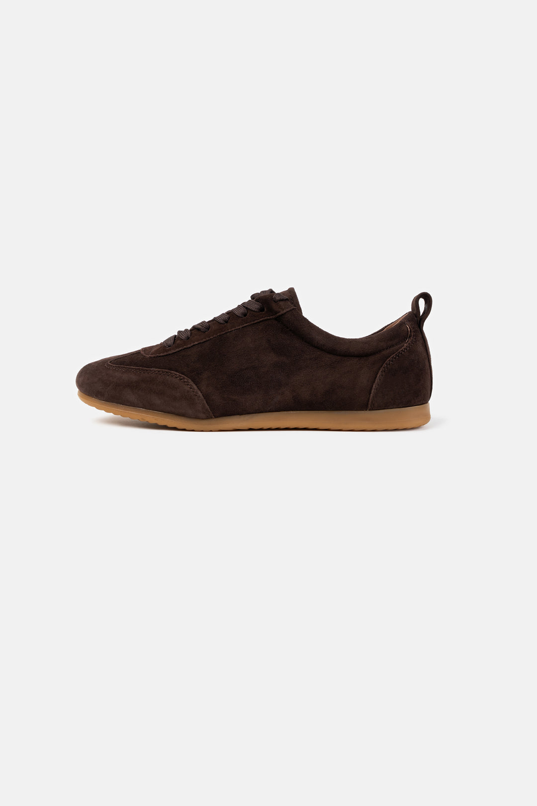 DARK BROWN LOW-TOP SUEDE SNEAKERS