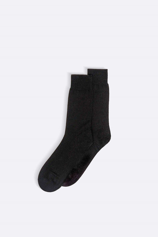 BLACK MERCERIZED HIGH SOCKS