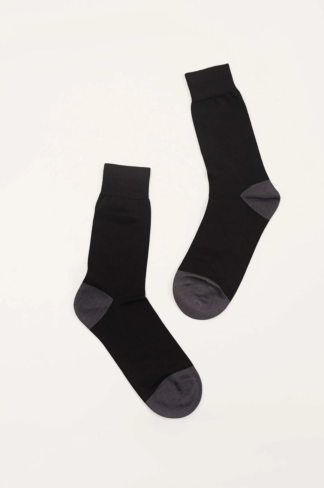 BLACK MERCERIZED HIGH SOCKS