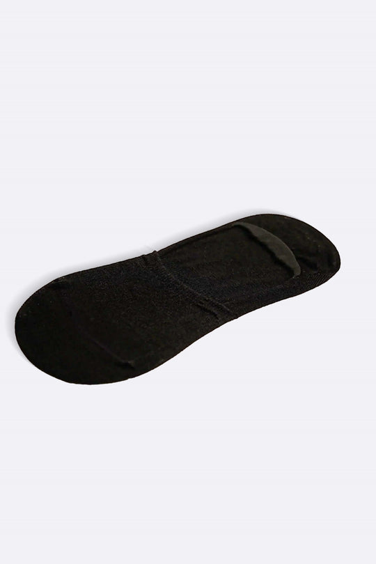 BLACK NO SHOW MERCERIZED SOCKS