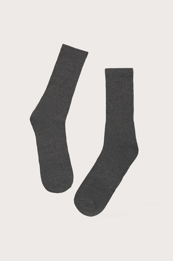 GREY MERCERIZED HIGH SOCKS