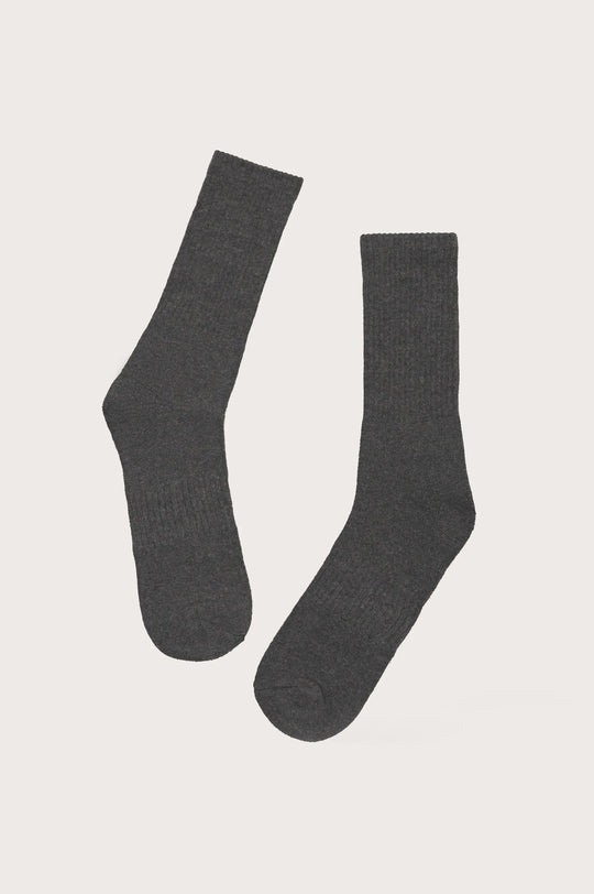 GREY MERCERIZED HIGH SOCKS