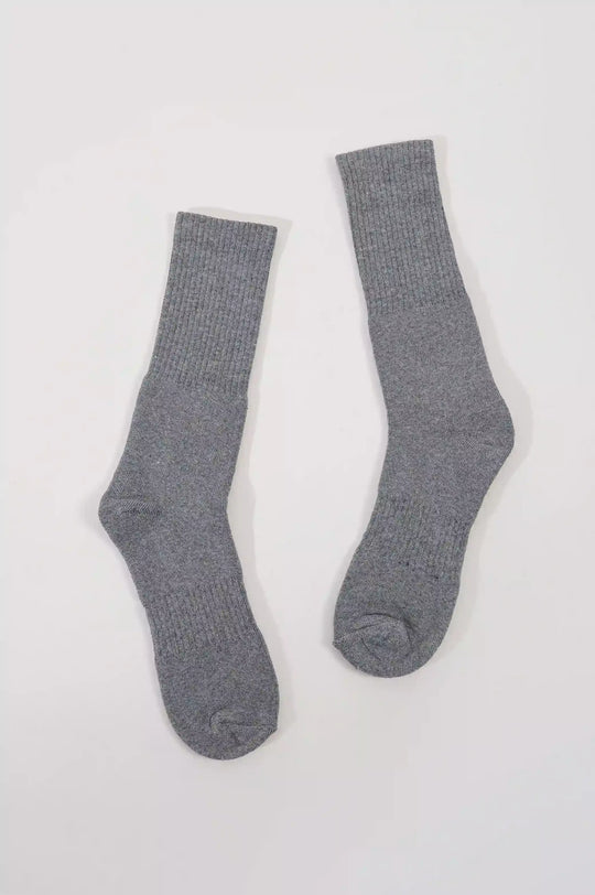 GREY MERCERIZED HIGH SOCKS