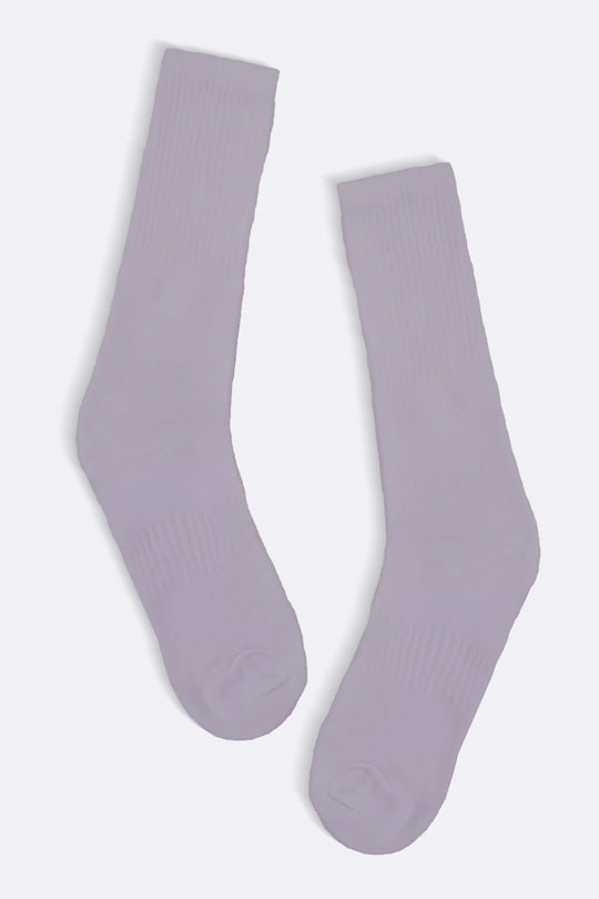 WHITE MERCERIZED HIGH SOCKS