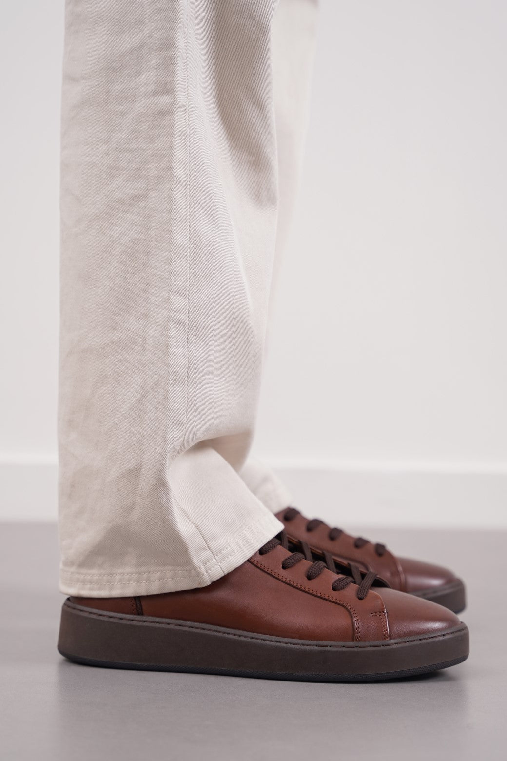 DARK BROWN CLASSIC BROWN LEATHER SNEAKERS