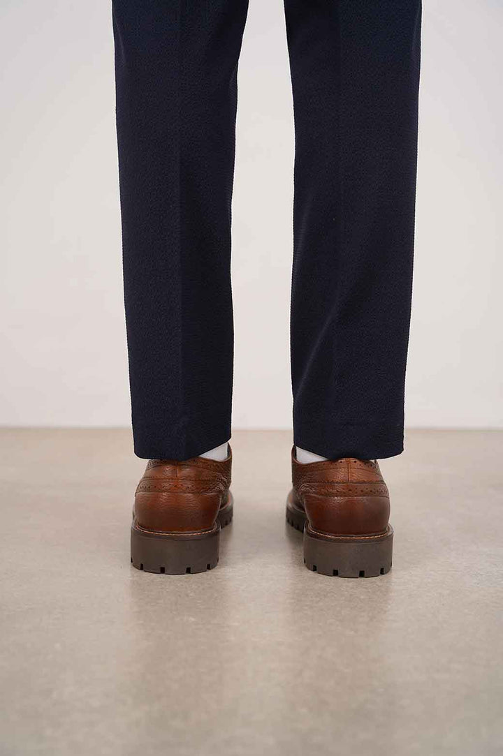 BROWN LOW-TOP LEATHER BROGUES