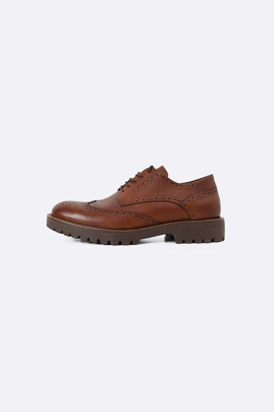 BROWN LOW-TOP LEATHER BROGUES