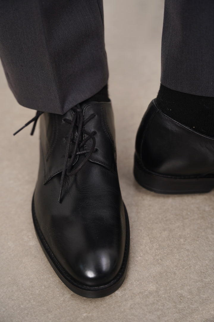 BLACK FORMAL LEATHER DERBY