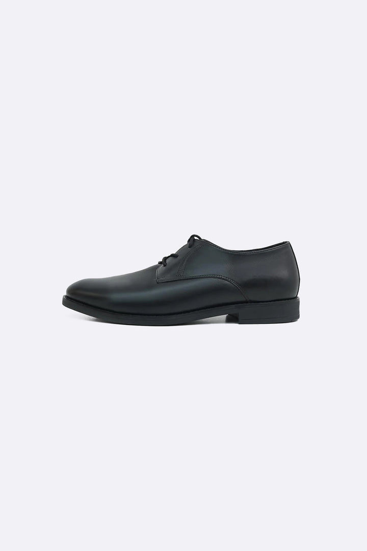 BLACK FORMAL LEATHER DERBY