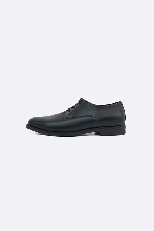 BLACK FORMAL LEATHER DERBY