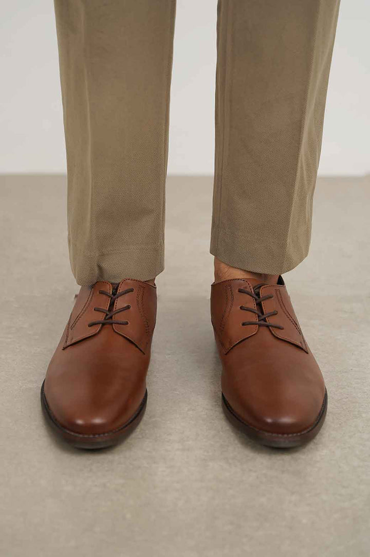 BROWN FORMAL LEATHER DERBY