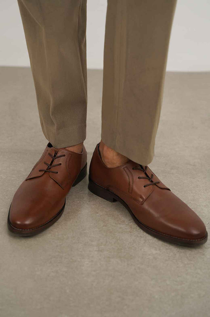 BROWN FORMAL LEATHER DERBY