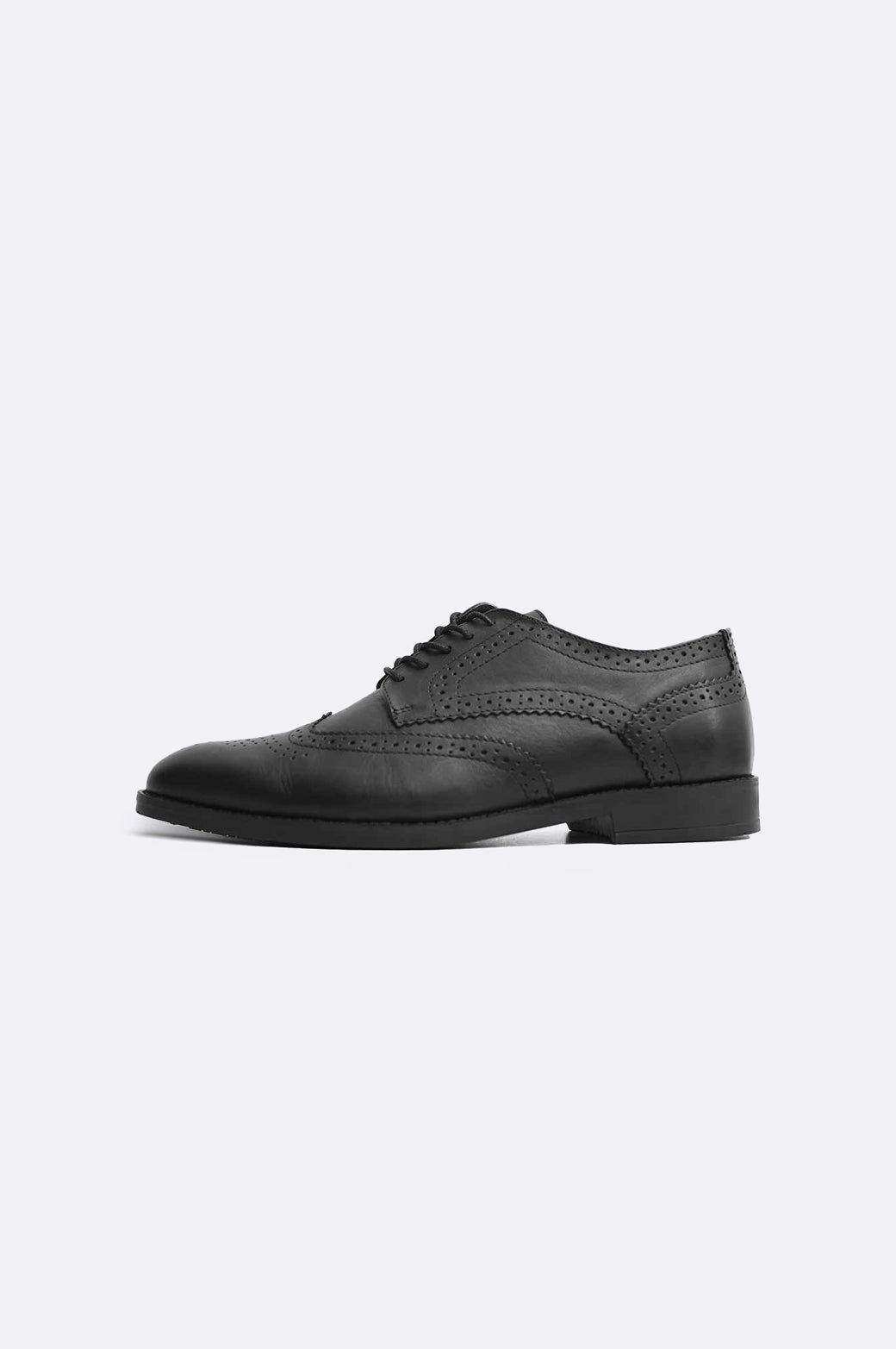 BLACK FORMAL LEATHER BROGUES