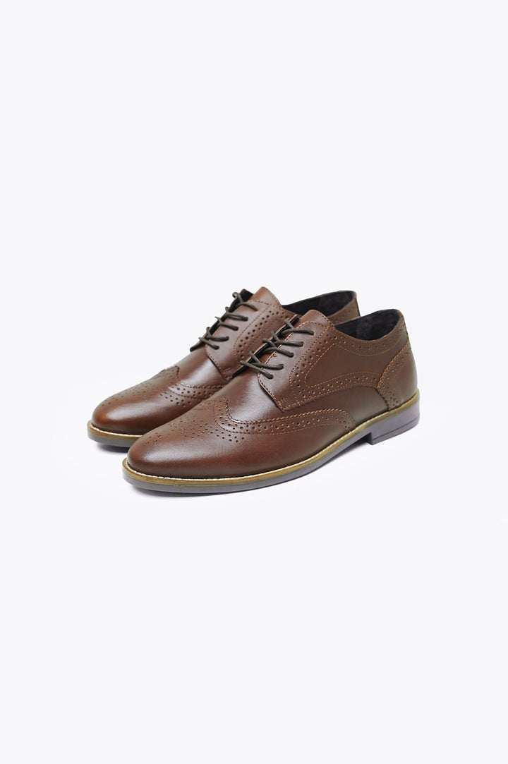 BROWN FORMAL LEATHER BROGUES