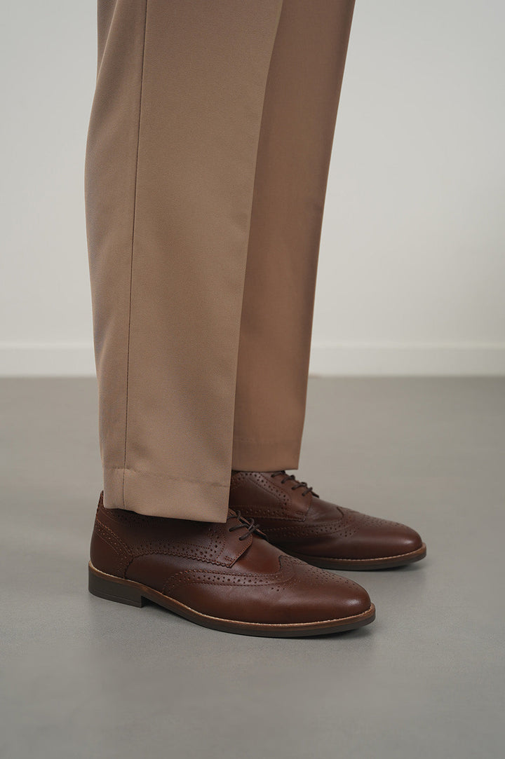 BROWN FORMAL LEATHER BROGUES