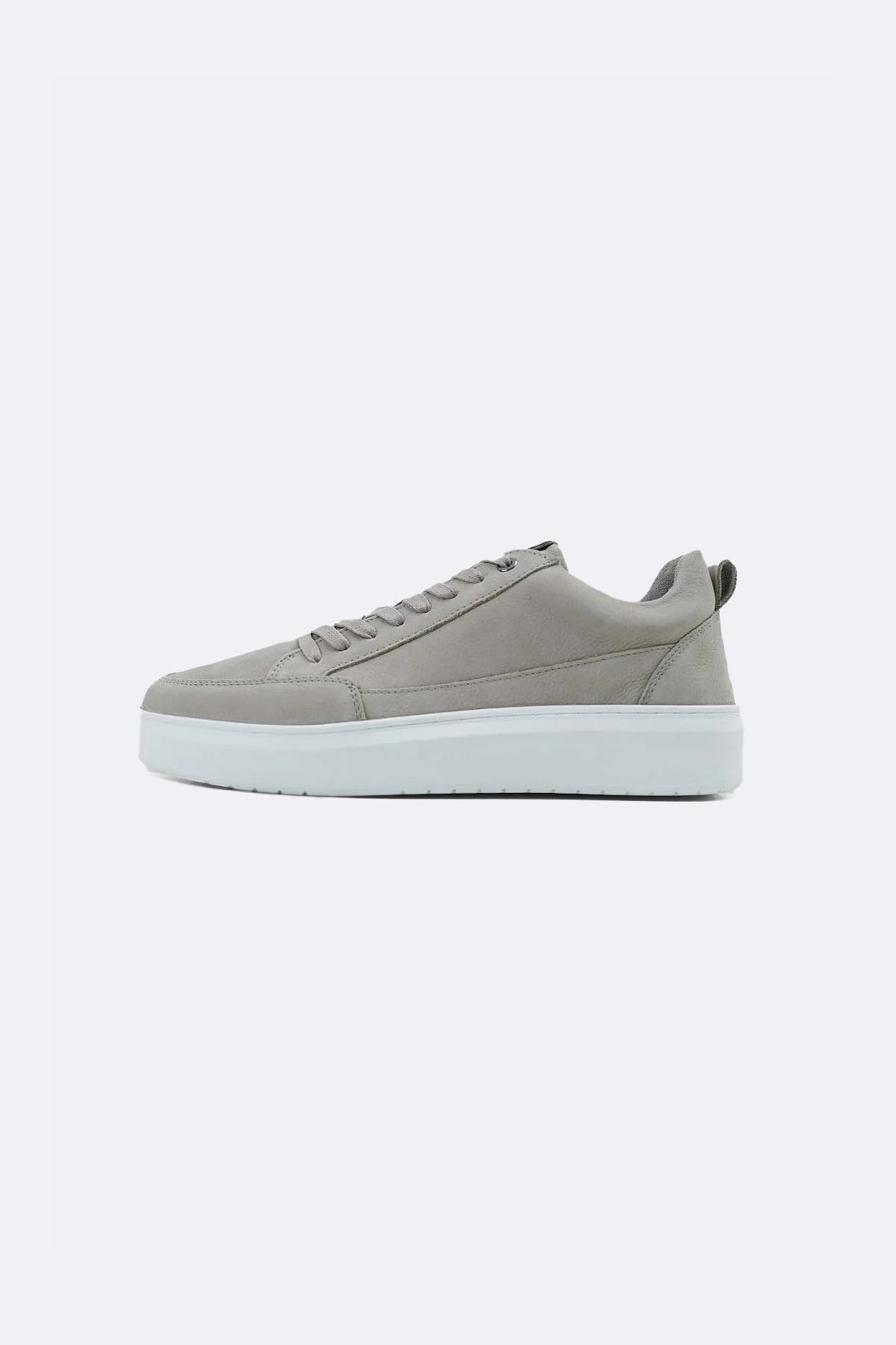 GREY PLATFORM LEATHER SNEAKERS