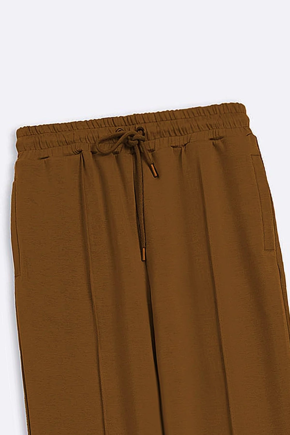 CAMEL STRAIGHT KNITTED PANTS