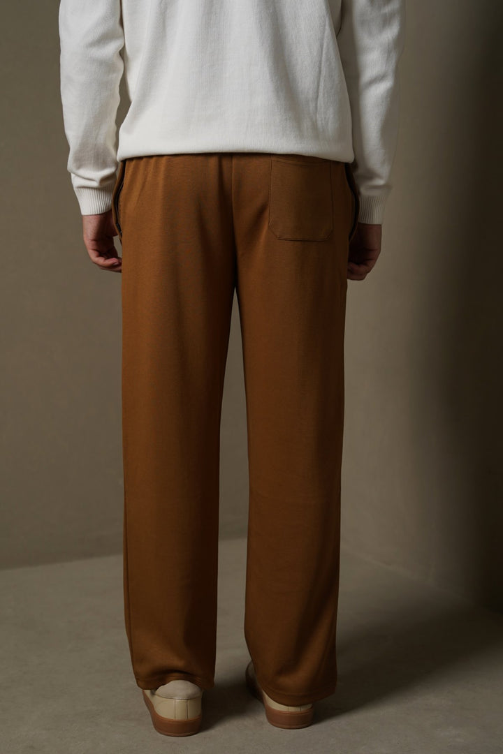 CAMEL STRAIGHT KNITTED PANTS
