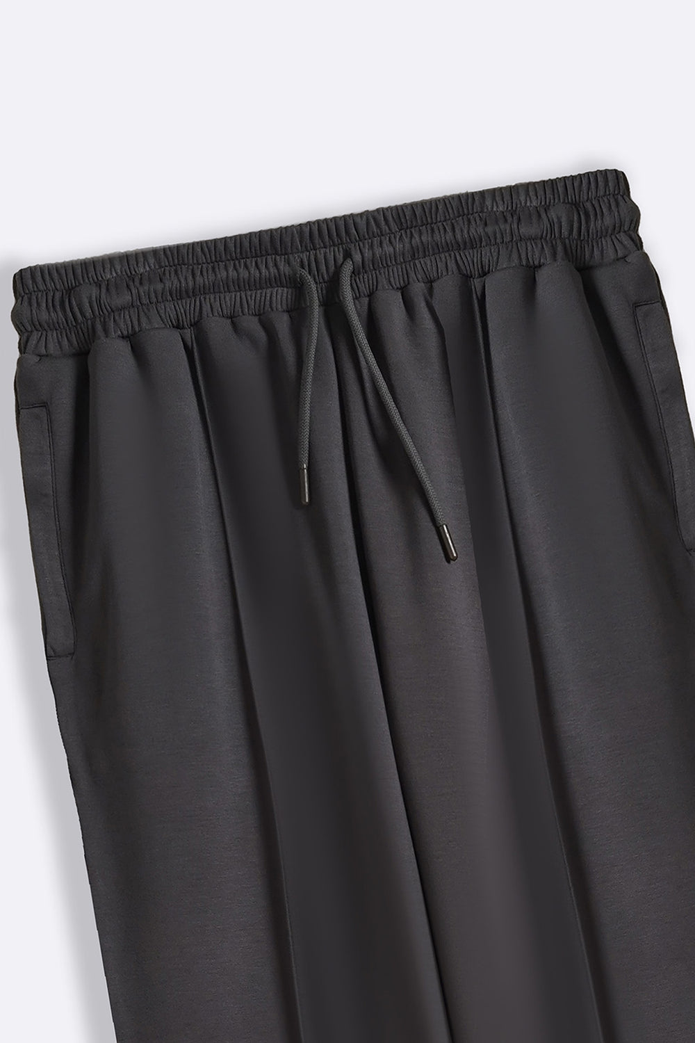 CHARCOAL STRAIGHT KNITTED PANTS
