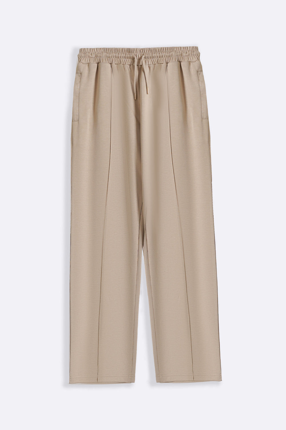 KHAKI STRAIGHT KNITTED PANTS