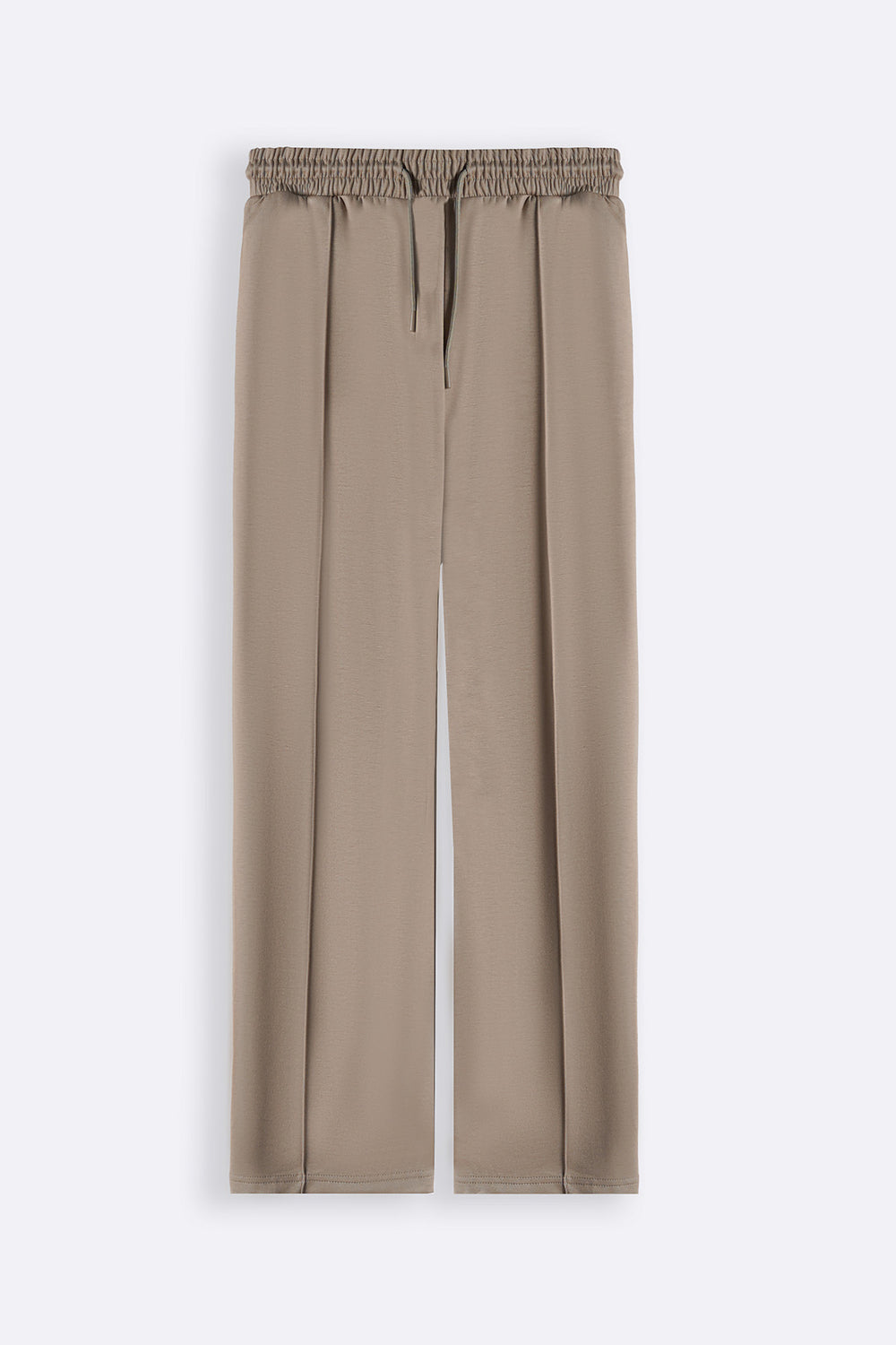 TAUPE STRAIGHT KNITTED PANTS