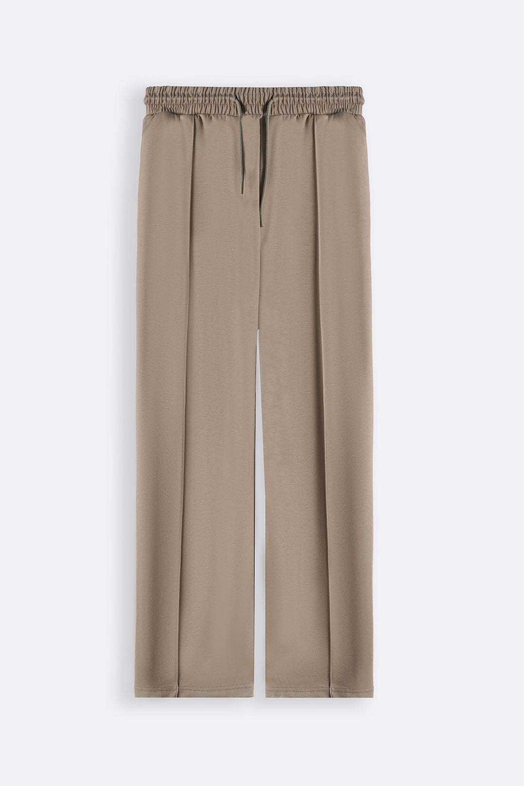 TAUPE STRAIGHT KNITTED PANTS