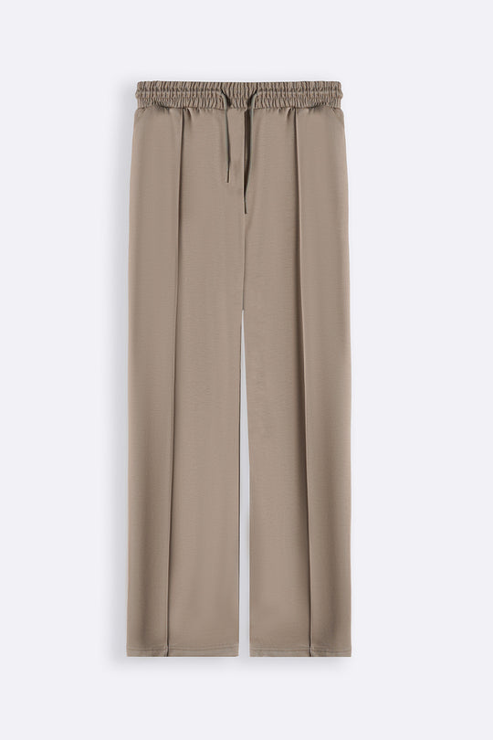 TAUPE STRAIGHT KNITTED PANTS