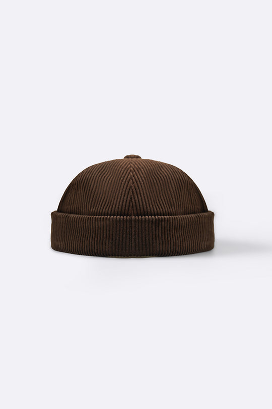 DARK BROWN CORDUROY HAT