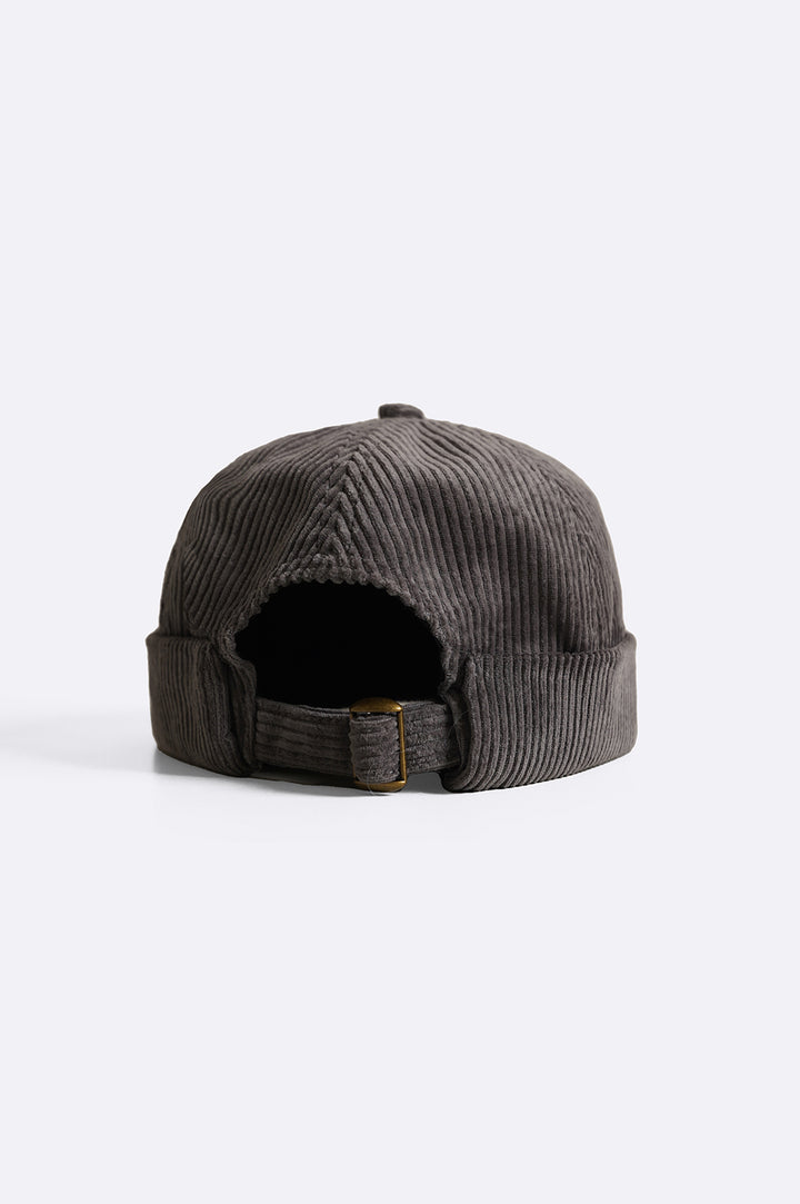 GREY CORDUROY HAT