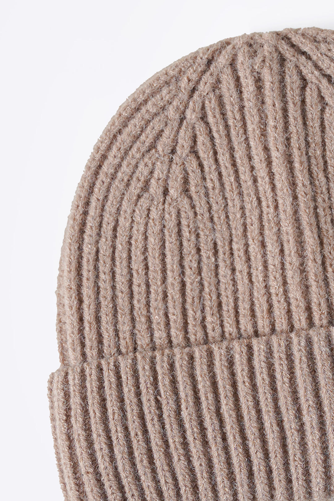 TAUPE RIB-KNIT BEANIE