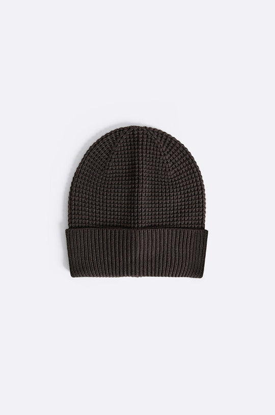 DARK GREY WAFFLE KNIT BEANIE