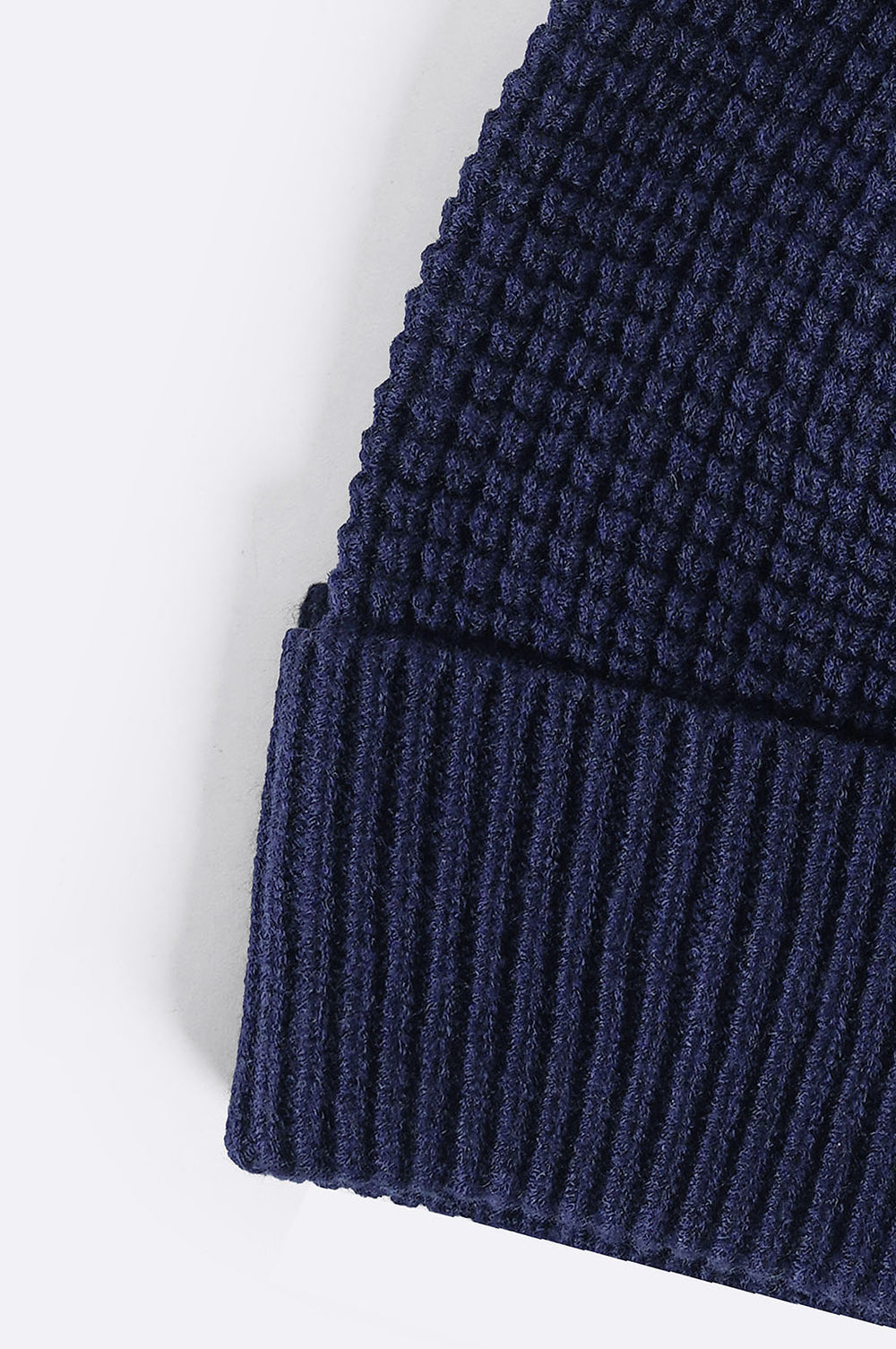 NAVY WAFFLE KNIT BEANIE