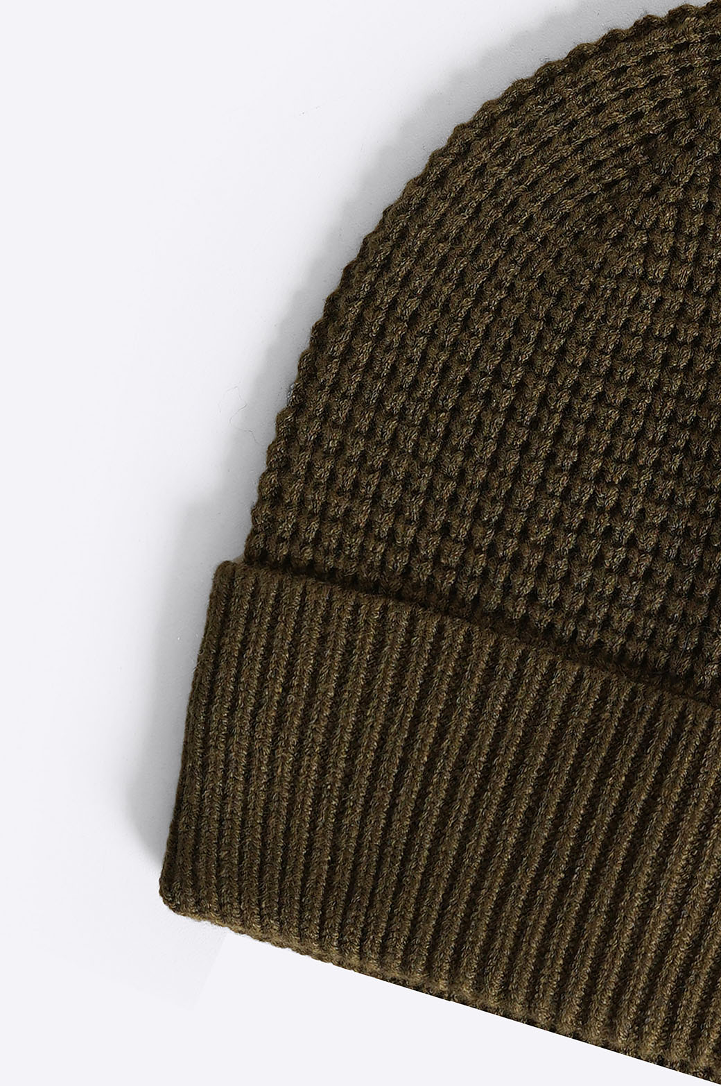 OLIVE WAFFLE KNIT BEANIE