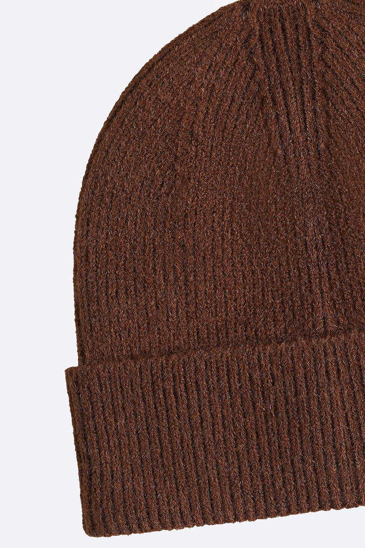 BROWN CABIN RIBBED BEANIE