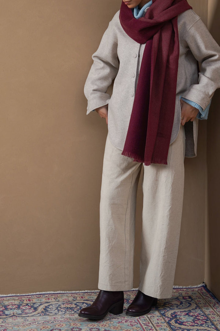 BURGUNDY PLUSH REVERSIBLE SCARF