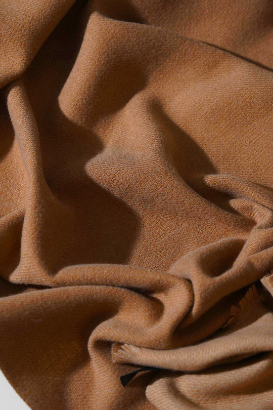 CAMEL PLUSH REVERSIBLE SCARF