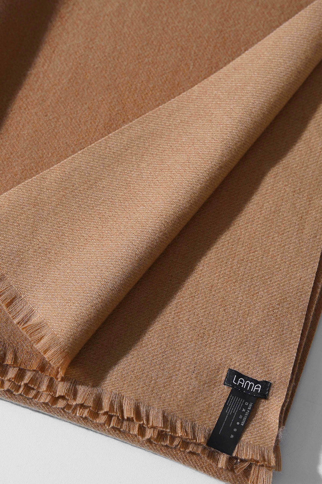 CAMEL PLUSH REVERSIBLE SCARF