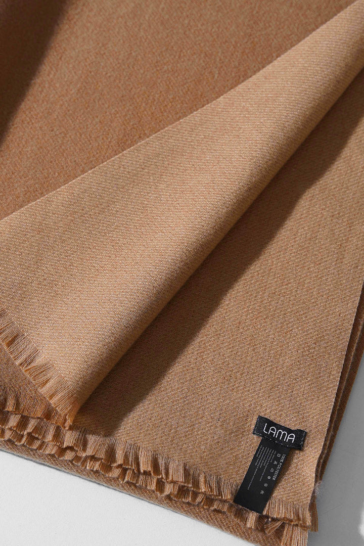 CAMEL PLUSH REVERSIBLE SCARF