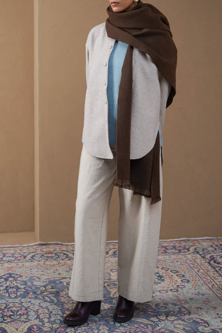 COFFEE PLUSH REVERSIBLE SCARF