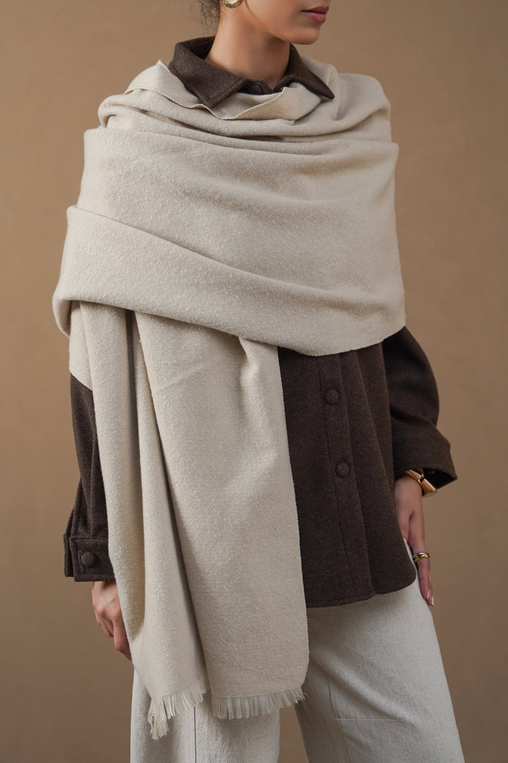 CREAM WINTER ESSENTIAL SCARF