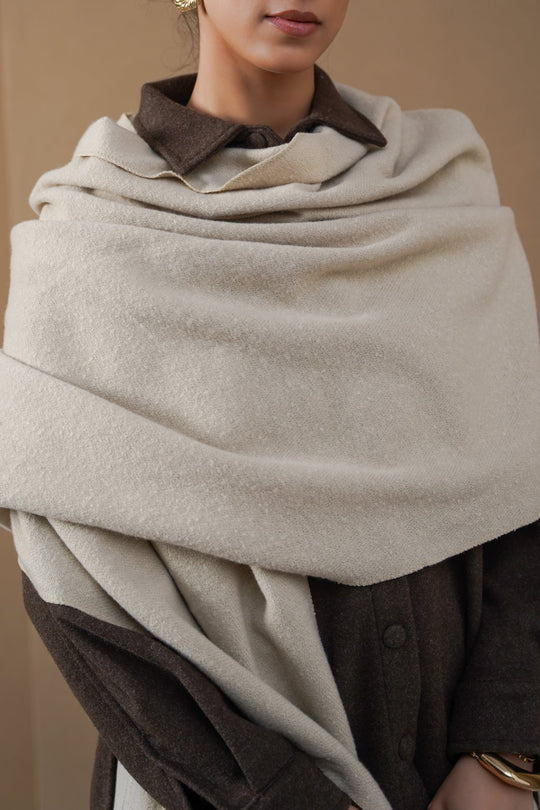 CREAM WINTER ESSENTIAL SCARF