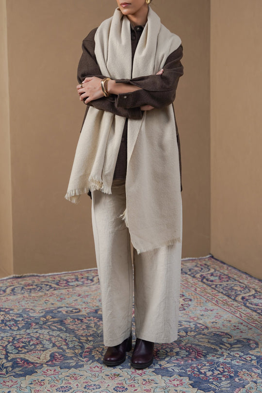 CREAM WINTER ESSENTIAL SCARF