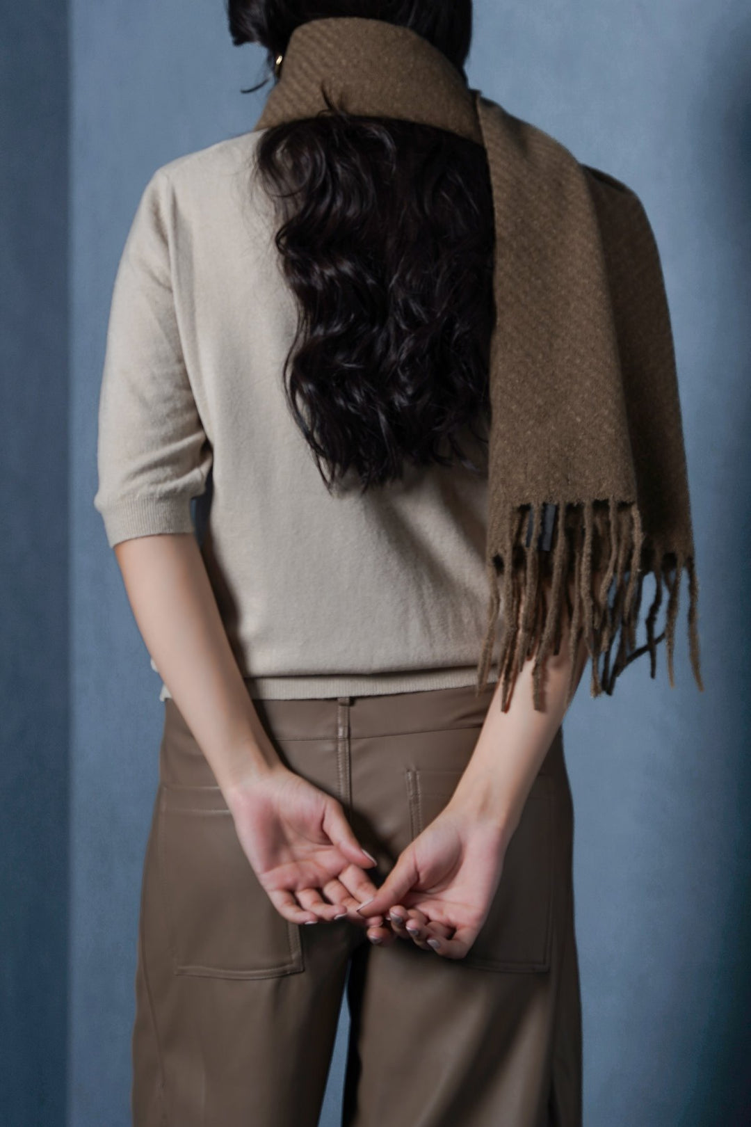 TAUPE COZY MELANGE SCARF