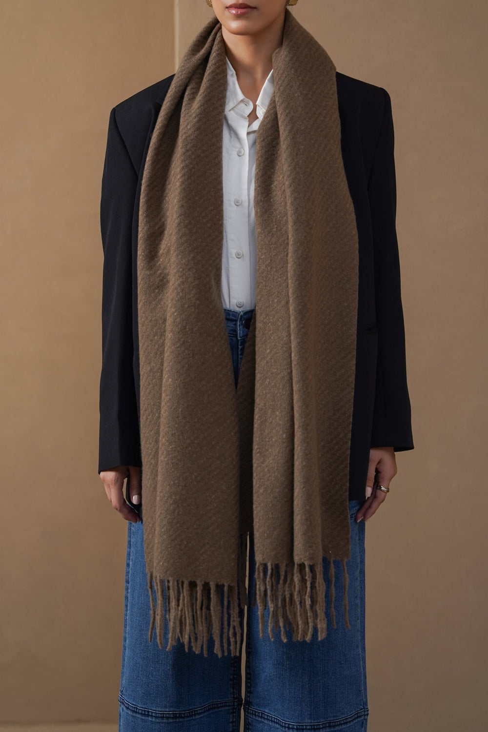 TAUPE COZY MELANGE SCARF