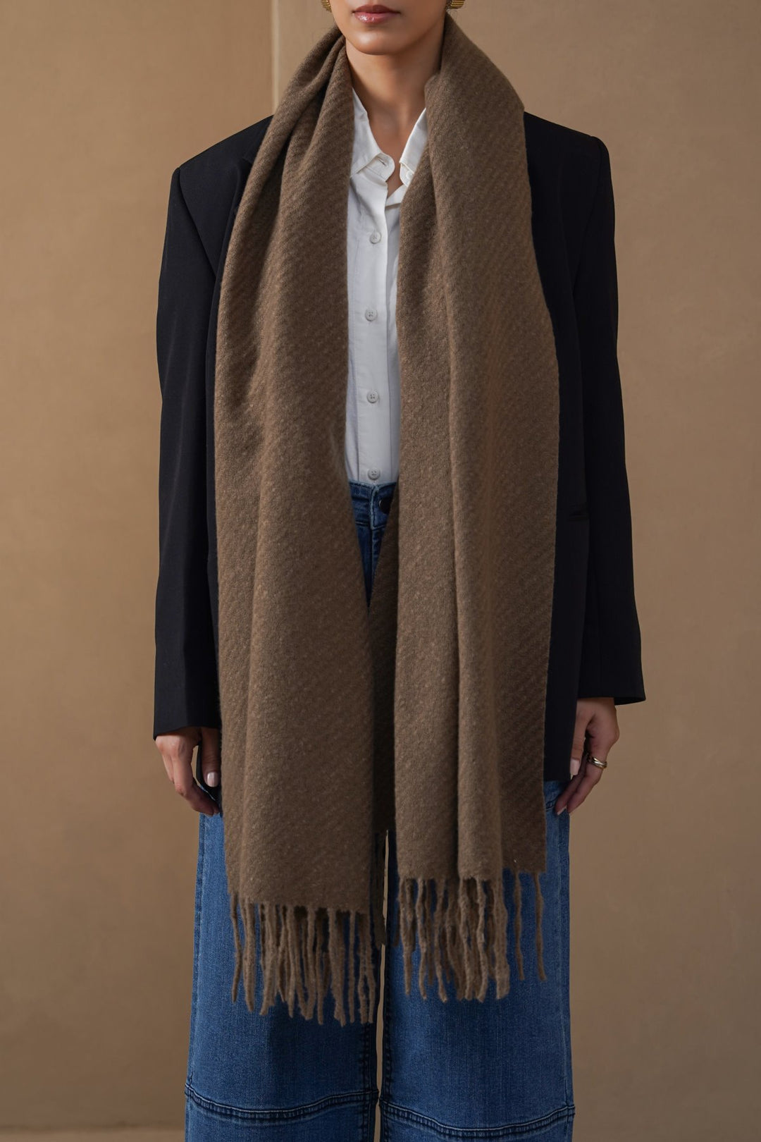 TAUPE COZY MELANGE SCARF