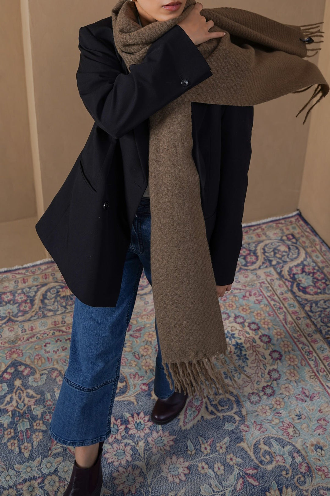 TAUPE COZY MELANGE SCARF