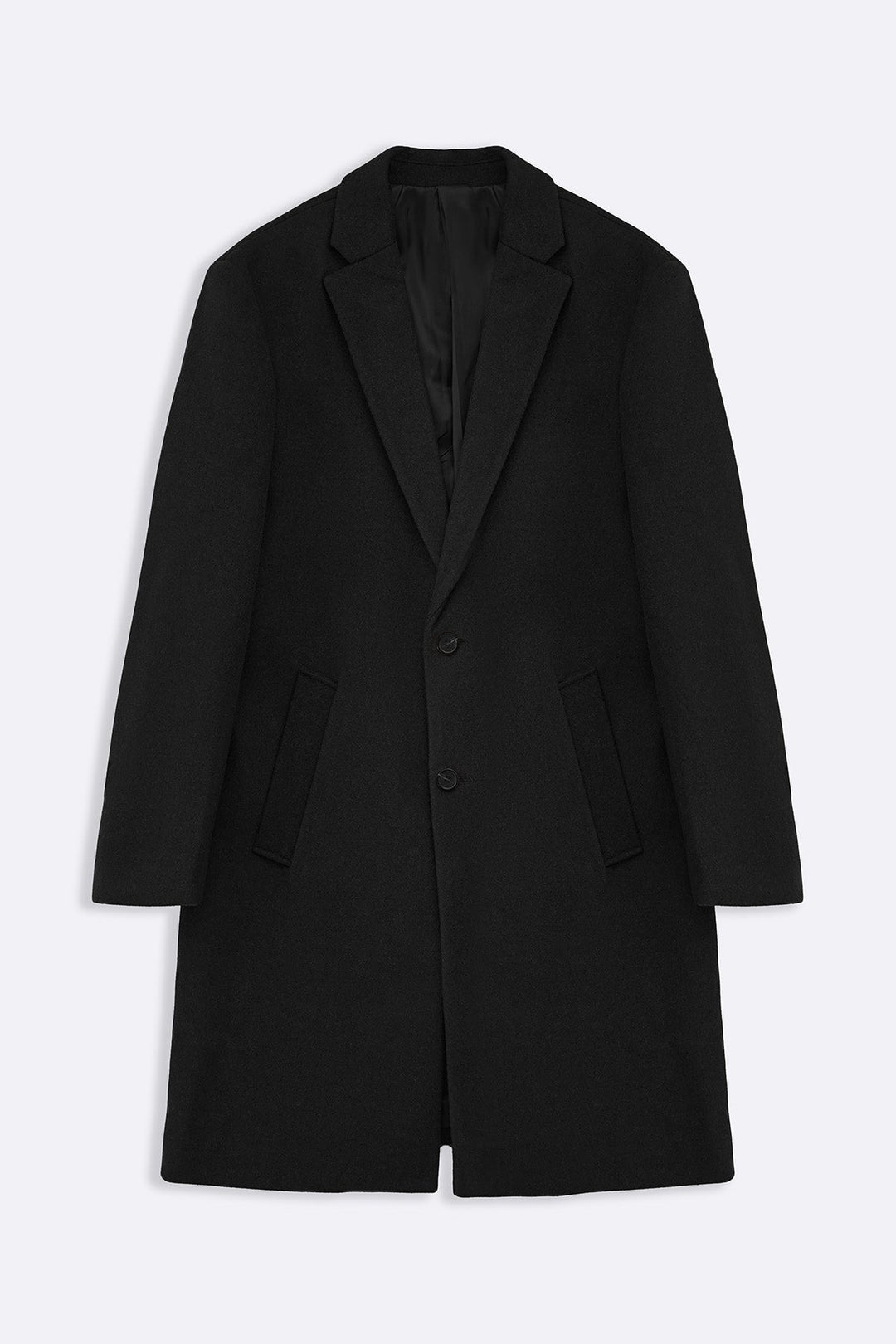 BLACK WOOL BLEND COAT