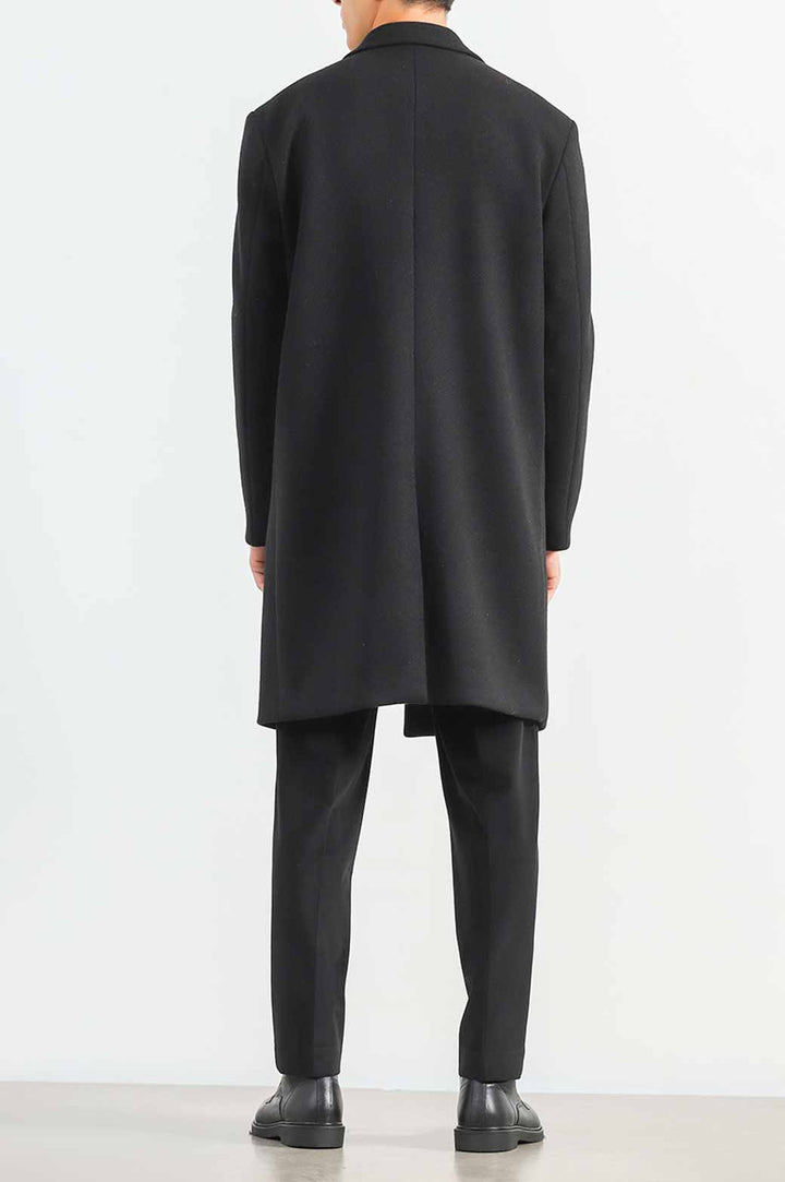BLACK WOOL BLEND COAT